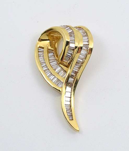 Sparkling Channel Set Baguette Pendant