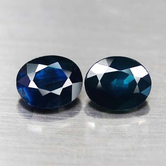 Unheated! 1.13ct top blue Sapphire pair