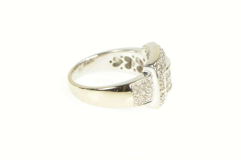 18K White Gold 0.89 Ctw Princess Diamond Squared Halo Ring