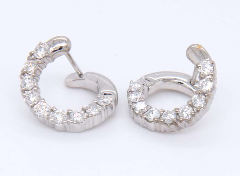 Romantic White Gold Diamond Circle Earrings