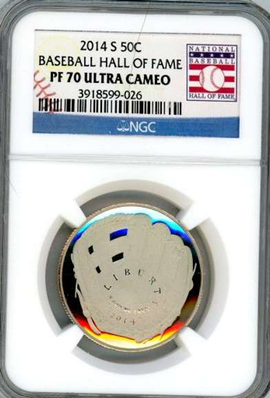 2014-S Baseball Hall of Fame Proof Commemorative Half Dollar in NGC PF70 Ultra Cameo