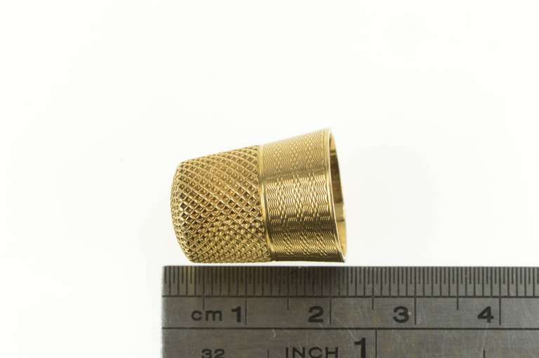14K Yellow Gold 1917 G S W Monogram Size 7 Sewing Thimble