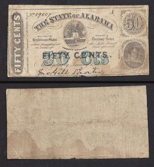 50 Cent Obsolete The State of Alabama 1863