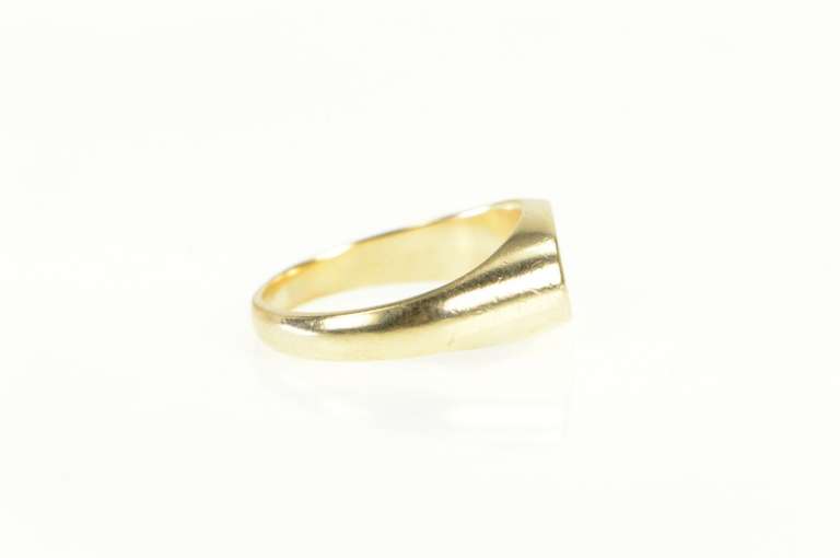 10K Yellow Gold 1940's Vintage Oval Monogram Signet Plain Ring