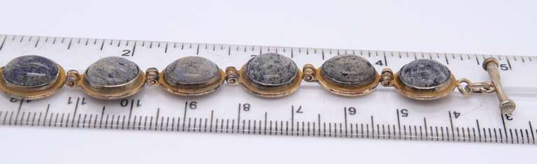 Vintage 925 Sterling Silver Gemstone Link Bracelet