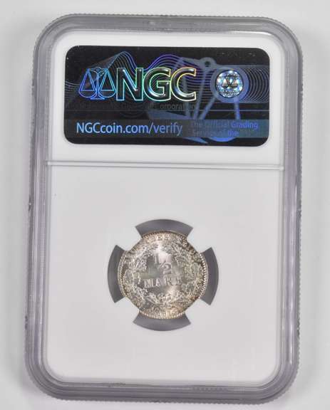 MS68 1918-D Germany 1/2 Mark - Graded NGC