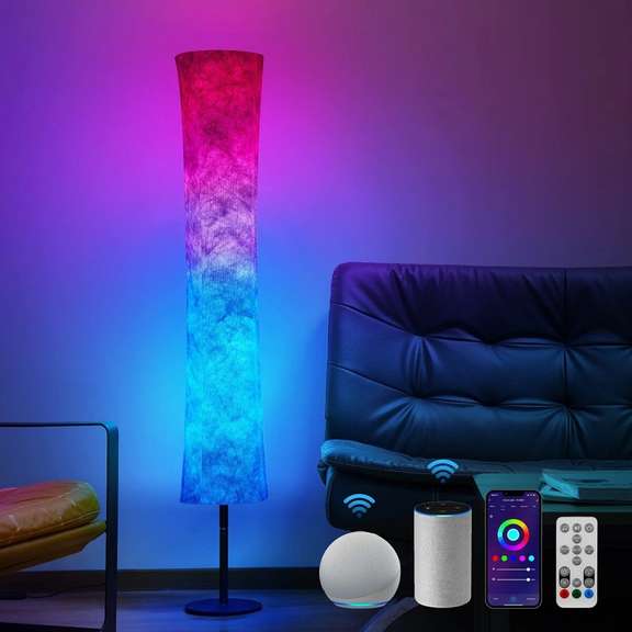 58in Soft Light Modern LED Floor Lamp RGB Color