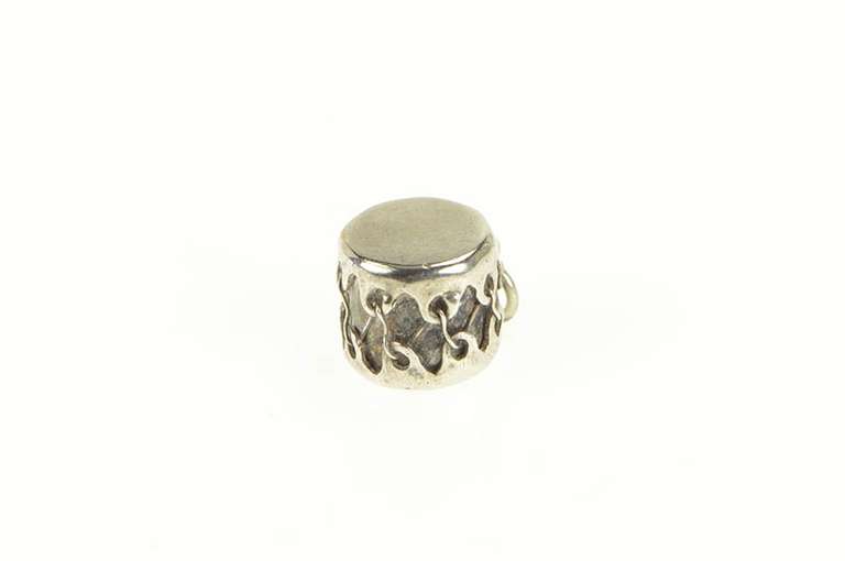 Sterling Silver 3D Traditional Drum Music Instrument Charm/Pendant
