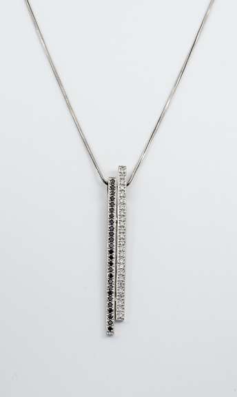 Fashionable Black & White Diamond Pendant