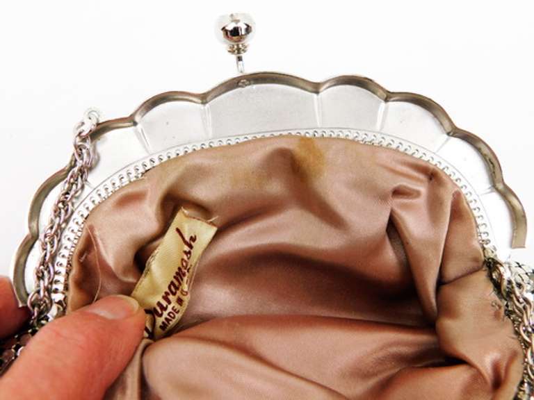 Vintage Silver Metal Mesh Purse