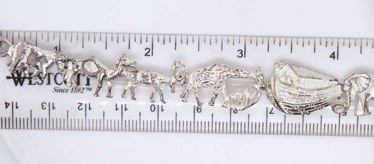 Vintage 925 Sterling Silver Animal Link Bracelet