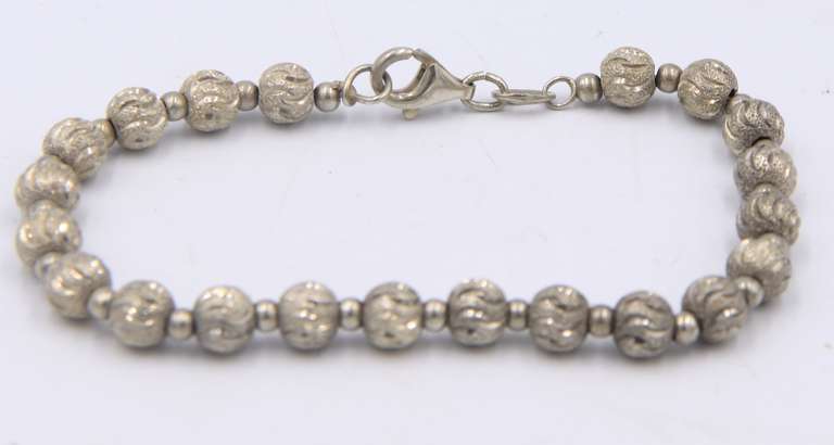 Vintage 925 Sterling Silver Beads Bracelet