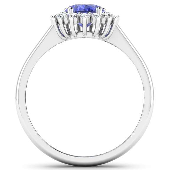 Pretty 14 Kt White Gold Tanzanite Diamond Ring