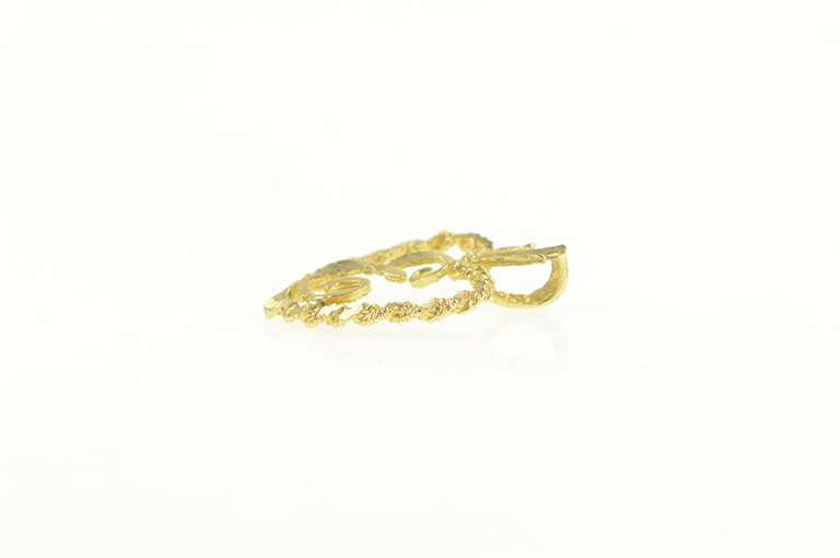 10K Yellow Gold E Heart Monogram Initial Love Symbol Pendant