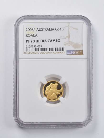PF70 UCAM 2008-P Australia $15 Gold Koala 1/10 Oz. .999 Fine Gold NGC