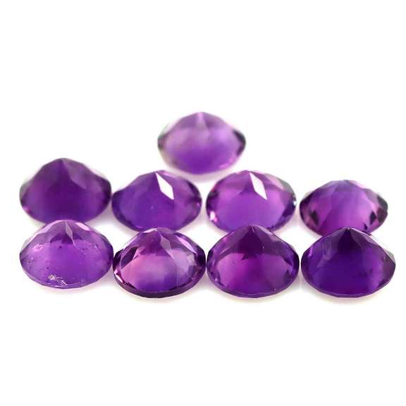 Glittering 10.40ct round cut Brazilian Amethyst set