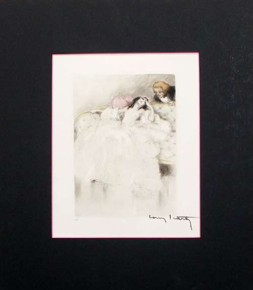 Louis Icart, 1938 original copperplate signed stamp . Erotica series