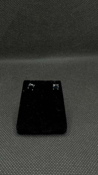 PAIR OF BLACK DIAMOND STUDS SET INTO 14K BLACK GOLD