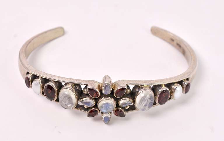 Multi-gem Sterling Silver Bracelet