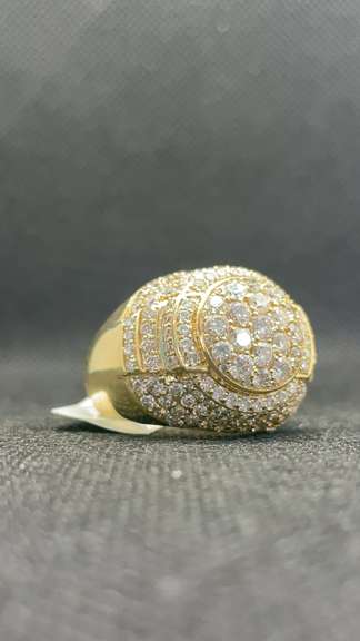 14K YELLOW GOLD MENS RING WITH 4.71 T.C.W ROUND DIAMONDS CHAMPIONSHIP STYLE RING