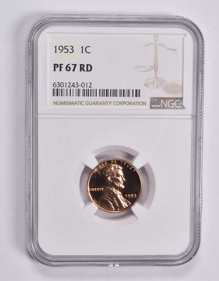 PF67 RD 1953 Lincoln Wheat Cent NGC