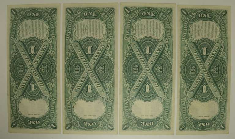 Lot (4) 1917 $1 Legal Tender Large Size Notes - Consecutive!