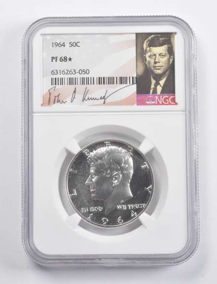 PF68* STAR 1964 Kennedy Half Dollar Signed Label NGC