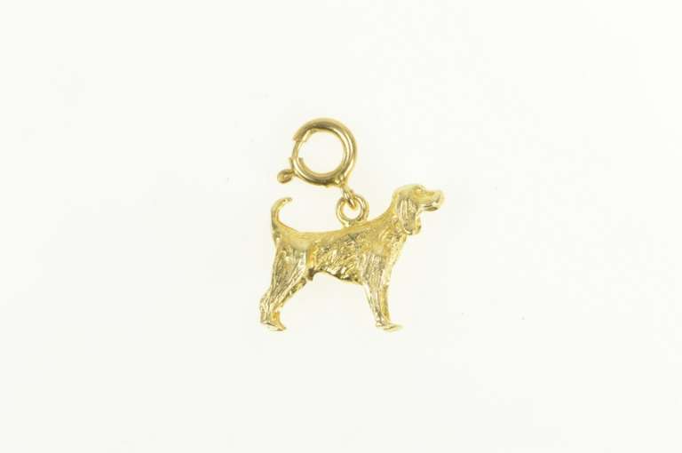 14K Yellow Gold 3D Dog Hound Puppy Pet Animal Charm/Pendant