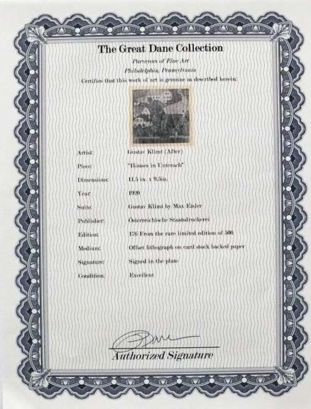 Gustav Klimt, 1920 Rare limited edition offset lithograph