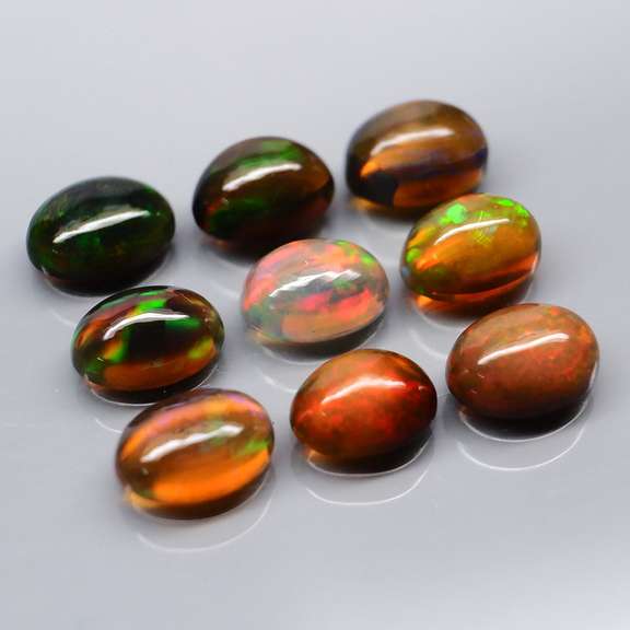 Beautiful 5.24ct 9 piece Ethiopian black opal set