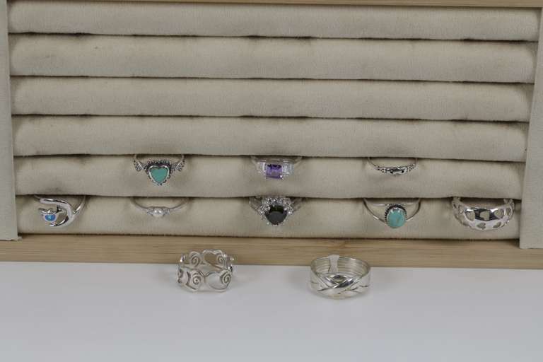Sterling Silver Curated Ring Assortment Various Sizes & Styles (10 Ring Lot)