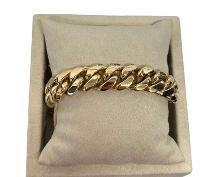 Large 14kt Solid Yellow Gold Miami Cuban Link Bracelet- 88.0 Grams!