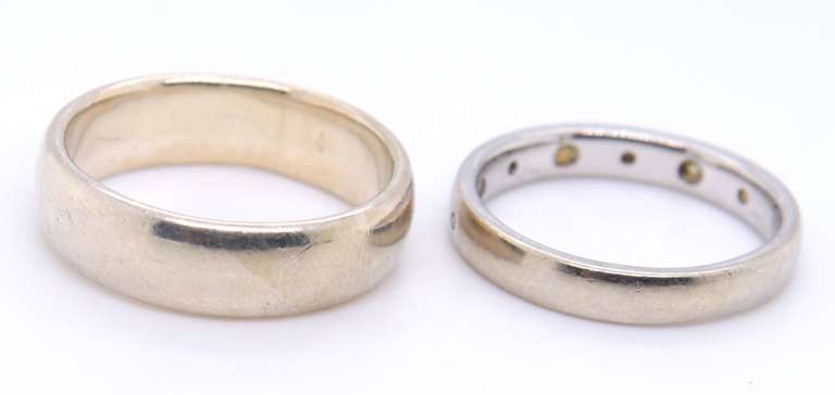 Lot of 2 Vintage 925 Sterling Silver Bands
