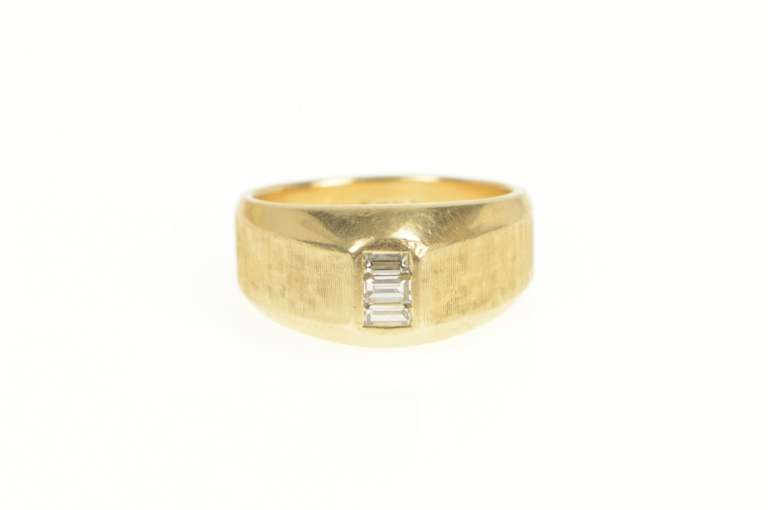 14K Yellow Gold 0.42 Ctw VVS Baguette Diamond Men's Ring