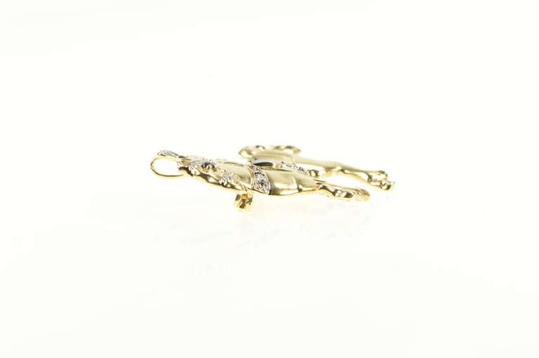 14K Yellow Gold Diamond Sapphire Ruby Carousel Horse Pendant