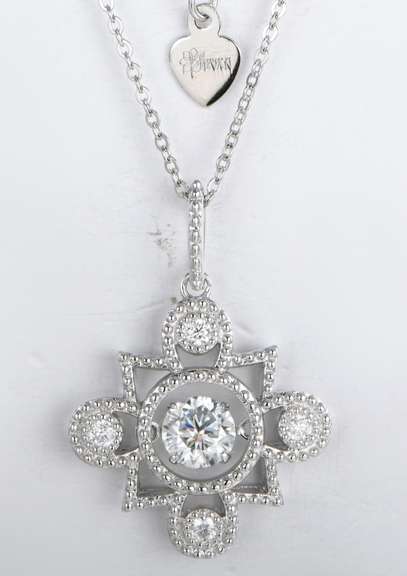 Sterling silver & 0.6ct Moissanite dancing pendant