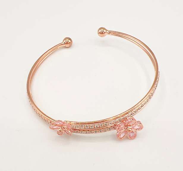 18kt Gold Plated Sterling Silver Gemstone Bangle Bracelet