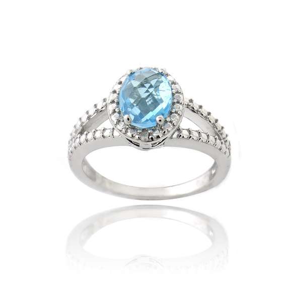 Sterling Silver Swiss Blue Topaz Ring