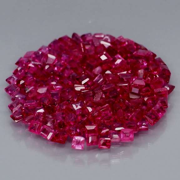 Thai pink! 3.26ct 180 piece princess cut Ruby set