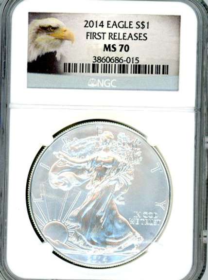 2014 American Silver Eagle in NGC MS70 First Release