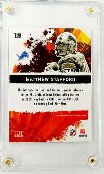 Matthew Stafford 2009 Donruss Rookie Football Card