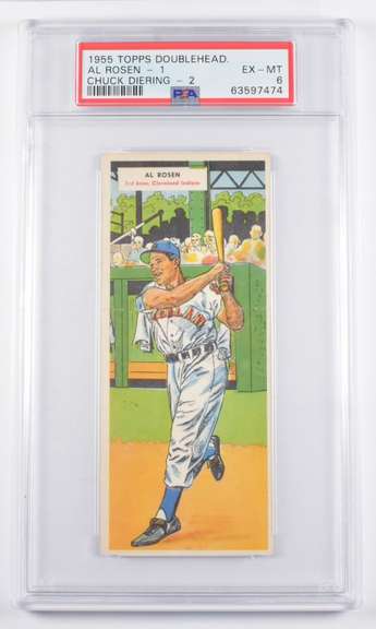 6 EX MT 1 Al Rosen 2 Chuck Diering Orioles 1955 Topps Doublehead. PSA