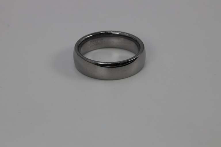 7mm Mirror Finish Tungsten Carbide Wedding Band Size 13