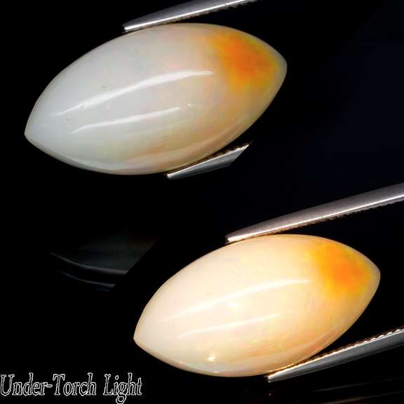 Marquise cut! 13.17ct bi-colored Opal cabochon