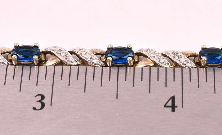 Vermeil Blue Stone & Illusion Style Bracelet