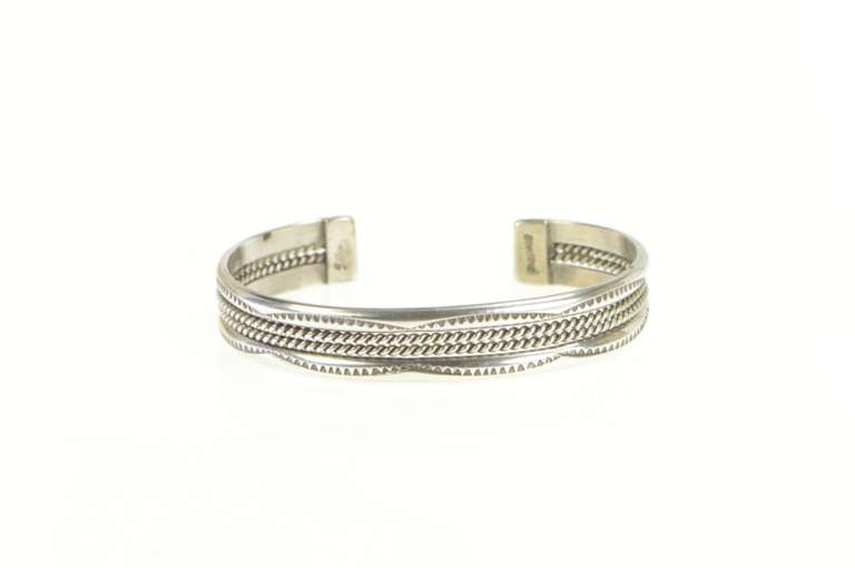 Sterling Silver Taje Navajo Native American Artisan Cuff Bracelet