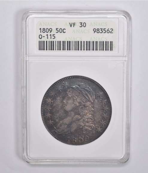 VF30 1809 Capped Bust Half Dollar O-115 ANACS