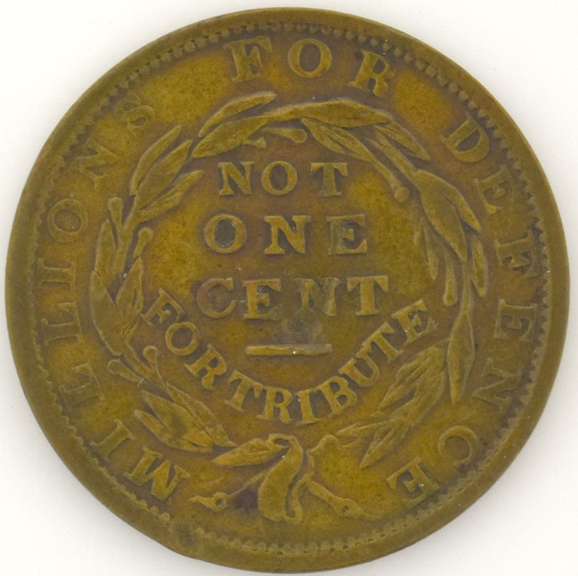 1837 Phoenix Millions For Defense Hard Times Token HT-57 R-2