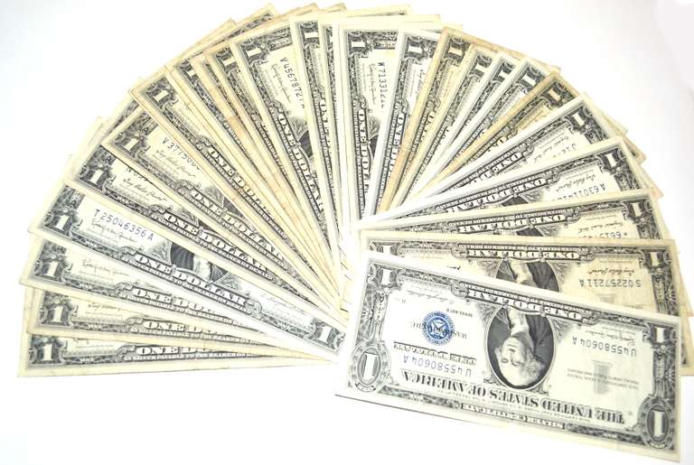 30 Various Series 1957 $1 Silver Silver Certificates