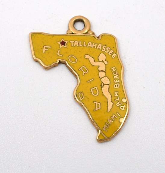 Nice 14k & Enamel Florida Charm